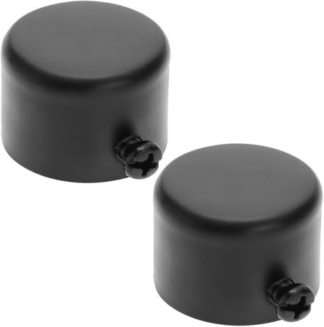 eMagTech 2 Stück Schwarze Endkappen für Fenster-Vorhangstangen Metall-Dichtungs-Endkappen Gardinenstangen-Endstopfen für Römische Gardinenstangen mit 28mm Durchmesser