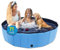 CACSPS Piscina Plegable para Perros de 180cm Pulgadas, Piscina portátil de plástico Duro de Gran tamaño para Perros, Gatos y niños y Mascotas, bañera de baño Plegable para Cachorros (Azul)