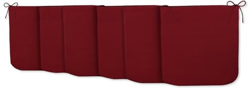 CHELY INTERMARKET Cojines de sillas 40x40x3cm Rojo Set de 6 unds para Cocina, Salon y terraza