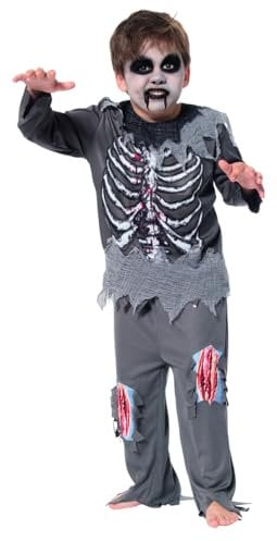 Rubies Zombie Repelente para niños y niñas, Muerto Viviente, Jumpsuit con detalles impreso, Licencia Oficial para Halloween, Fiestas, Carnaval