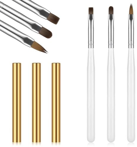 APLZGMG 3Pcs Nail Polish Clean Up Brushes, Gel Nail Brush Professional Nail Remover Brush Nail Painting Tools for Nail Art Design DIY Manicure Mistake Cleaning