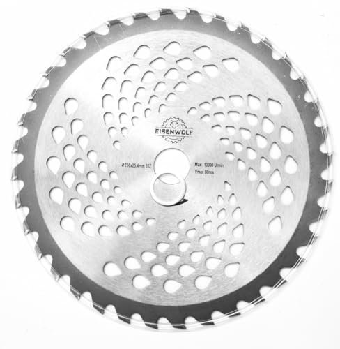 Lame de coupe de 230 x 25,4 mm pour scies circulaires, débroussailleuses ou débroussailleuses avec 36 dents TCT tranchantes