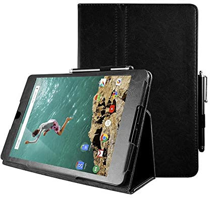 Case for Google Nexus 9 8.9-inch Tablet Smart Case for Google Nexus 9 Ultra Slim Flip Leather Folio Stand Cover With Auto Wake/Sleep for Google Nexus 9 Case (Black)