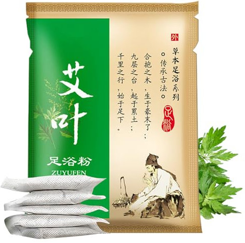 Peosaard Detox Foot Soak, 100 Beutel Fußbad Kraut, Lymphdrainage Chinesische Kräuterkräuterbiologische Werwald Bein Fuß Badebeutel, chinesische Kräuterfußbad -Spa -Pulver -Kits für Heimreisegeschenk