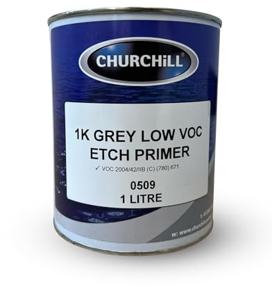 PROTOUCH Churchill 1K Grey Low VOC Etch Primer Filler RFU 1 Litre and Acid Etch Primer - Grey 1 Litre RFU For Use On Aluminium & Other Bare Metals