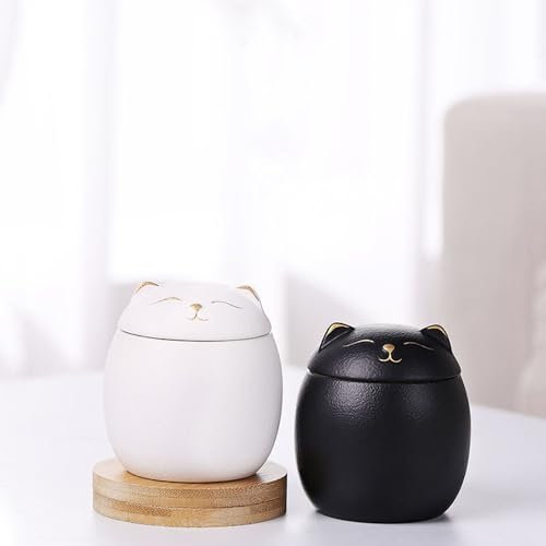 Urne en céramique personnalisée pour animal de compagnie, pot de crémation pour animal de compagnie gravé avec le nom de l'animal et la date commémorative, tasse commémorative personnalisée pour la