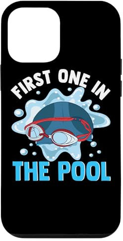 Coque pour iPhone 12 mini Amusante pour la natation en premier dans la piscine
