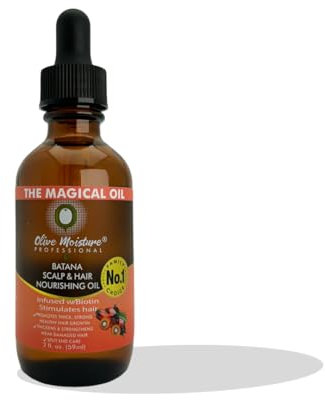 Olive Moisture Batana Scalp & Hair Oil with Biotin, 59ml – Nourishes Scalp, Strengthens Hair, Relieves Itchiness, Fights Dandruff, Promotes Thicker Growth with Natural Plant-Based Oils
