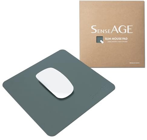 SenseAGE Tapis de souris fin pour la maison/le bureau, pour ordinateur et ordinateur portable, vêtements sans couture, base antidérapante, compatible avec souris laser et optique, 22 x 22 cm (vert
