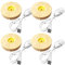 GOMETY Holz LED Lichtsockel, 8x2cm USB Led Leuchtsockel für Acrylglas Warme Farbe Led Holzsockel Ständer Rund LED Leuchten Display Basis für Kristallg Lensball Glas Acryl Schmuck Harz (Rund 4pc)