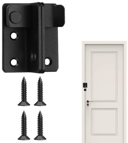1 Stück Türriegel Abschließbar Edelstahl,Türverriegelung, 2 in 1 Riegel mit Schloss-Loch Schraube,Schiebetür Verriegelung,Verschluss Für Tor, Fenster,Zaun Links Öffnen(Schwarz, S 40 X 45mm)