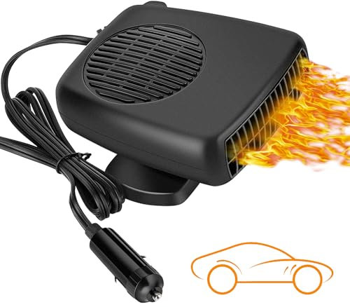 Showvigor Auto-Heizung, 12 V, 150 W, tragbare Windschutzscheibenheizung, Defogger, Entfroster, 2-in-1-Schnellheizung, Fahrzeugheizung, Automatische Windschutzscheibenheizung