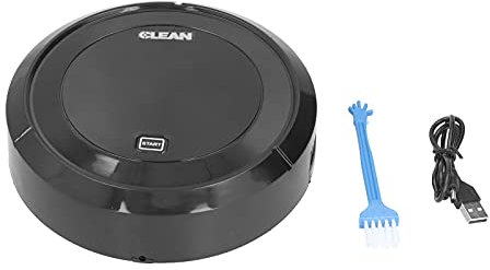 Aoveew Mini robot aspirador para el hogar, silencioso, recargable, automático, para sala de estar (negro)