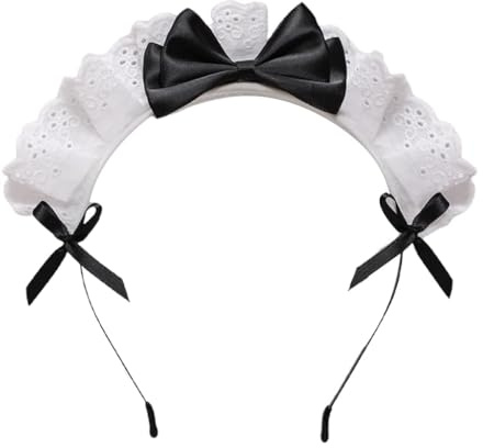 Women Girls for Lolita Headband Lace Bow Hair Band Maid Anime Cosplay Headwear Ribbon Bowknot Cute Hair Band Party Hair Accessories Women's Fashion Headbands Maid's Headband