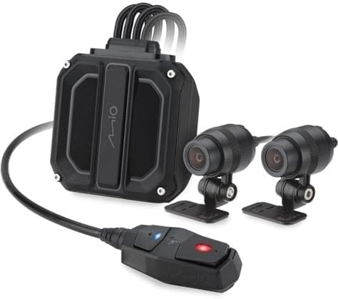 Mio MiVue M820WD Motorrad-Dashcam, Dual Full HD 1080P 60fps, Wi-Fi, GPS HDR, Parkmodus, 3 Jahre Garantie