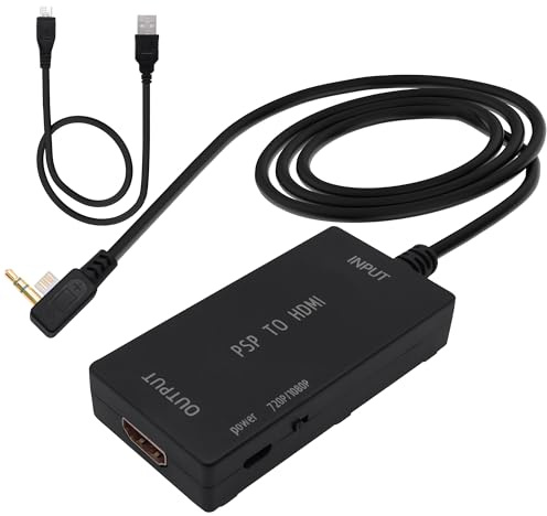 CybNemo PSP 2000/3000 a HDMI Adaptador Convertidor PSP2000/3000 Consola de mano Soporte 720p/1080p para HDTV, pantalla, proyector-3M