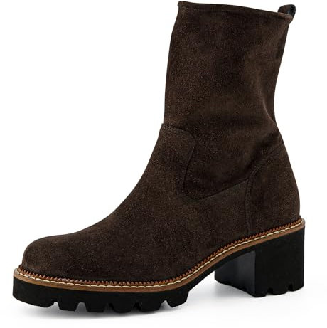 Paul Green Damen, Frauen Klassische Stiefeletten,Kurzstiefel,uebergangsschuhe,uebergangsstiefel,flach,Boots,Stiefel,Bootee,Braun (Suede/Mocca),40 EU / 6.5 UK