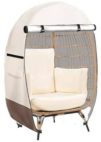 Housse De Chaise Suspendue, Housse De Protection Pour Fauteuil Oeuf Sur Pied, 420D Oxford Tissu Avec Fermeture À Glissière Double, Bache De Protection Imperméable Pour Patio Meubles Jardin Exterieur