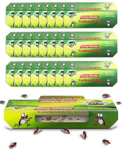 25 giftfria och smaklösa kackerlackor och blekfällor för att fånga och eliminera insekter i hemmet: perfekt för kök, badrum, sovrum, kontor och familjeskydd