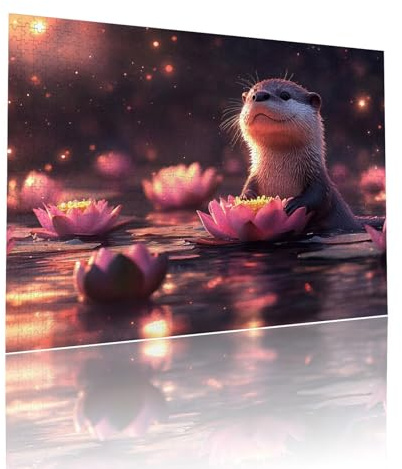 Puzzle Erwachsene 200 Teile Otter Tier Educa Jigsaw für Kinder ab 8 Jahren Mädchen Jungen, Erwachsene Impossible Klassische Puzzles Schwer, Anspruchsvoll Spielspaß, Als Familienspiel 25x35cm t-928
