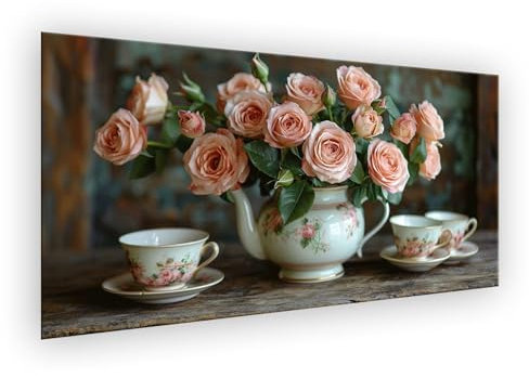 Peinture Numero Adulte Rose, Tasse Peinture par Numero, DlY kits de Peinture au Numéro toile paintings avec Pinceaux et Acryliques Peintures Kits pour Chambre Décoration 50x100cm (Sans Bordure) XD-445