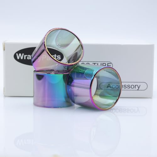 WratryParts Straight Multicolor Replacement Glass Tube for Dead Rabbit v3 3 Rta Tank (3Pcs Rainbow)