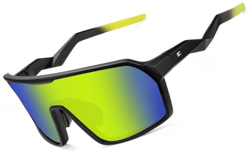 Bircenpro Sport Polarisiert Schnelle Brille: TR-90 Fahrradbrille Herren Damen UV400 Sportbrille Laufbrille für Fahrrad Ebike Laufen 25.7g