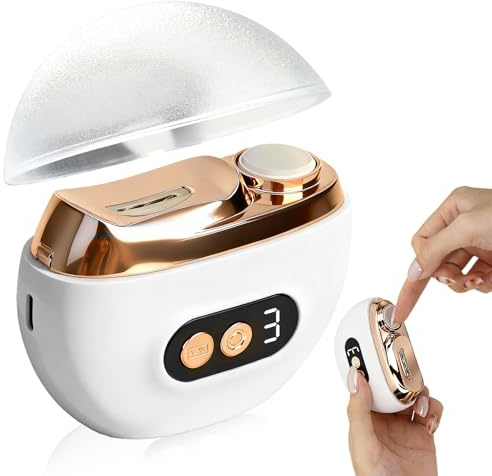 nilic 3-in-1 Electric Nail Clippers for Seniors & Adults – Automatic Nail Trimmer with LED Light, Polisher & Nail Clipping Storage, USB Rechargeable, 3 Speed Settings for Fingernails & Toenails