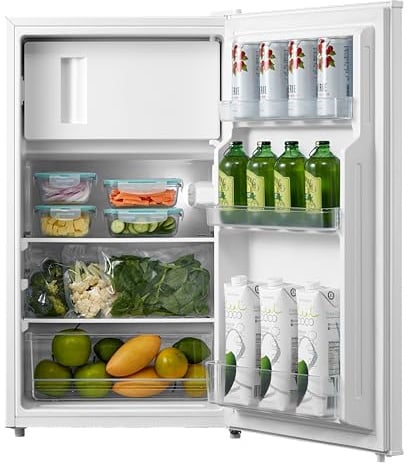 COMFEE' 80L Under Counter Fridge with 4-Star Ice Box, RCD80WH3UK(E) | Inverter Compressor, Energy Class D, Quiet, LED Light, Reversible Door, Adjustable Thermostat, for Kitchen & Office, White