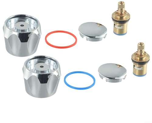 Replacement Tap Heads 12 Tap Reviver Conversion Kit for Bathroom Basin, Kitchen Sink Mixer, and Bathtub Taps