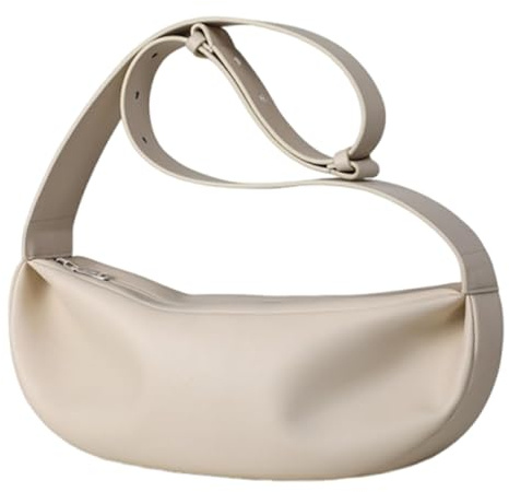 -Schultertaschen Umhängetaschen für Damen im minimalistischen Stil, lässige Brusttaschen mit breitem Riemen (White, One Size)
