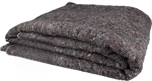 DULA Umzugsdecke 150 cm breit x 200 cm lang, Lagerdecken grau, Umzug, Decke für Umzug, 5 Stück