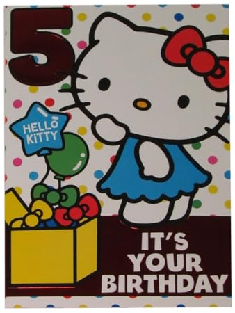 Hello Kitty Geburtstagskarte zum 5. Geburtstag