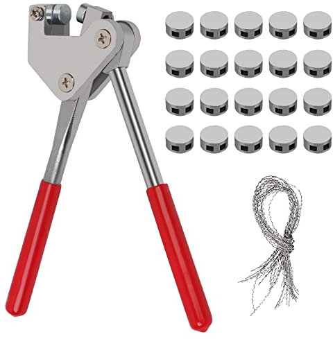 QLOUNI Sealing Pliers Set Security Lead Seal for Lead Diameter 10mm (1x Sealing Pliers + 20 x Seals + 20 x Seal Wires)