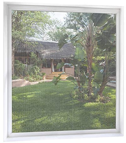 MYCARBON 2 Pcs Mosquitera para Ventana Autoadhesiva 150x180cm Blanca Anti Insectos Cortable con Cuchillo