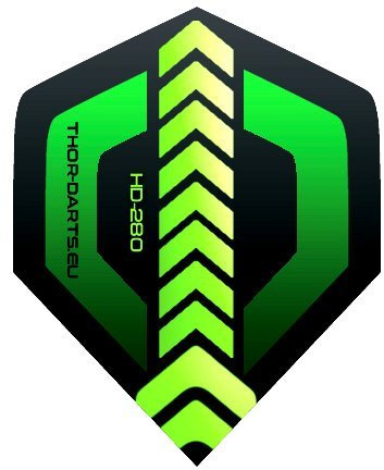 THOR-DARTS extra Strong Darts Flights HD-280 Green Blue Black 150 Micron Flys extra Lange haltbar (12)
