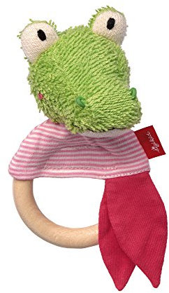 Sigikid 42143 Holz-Greifling, Krokka Mokka, Grün, 14 x 9 x 8 cm