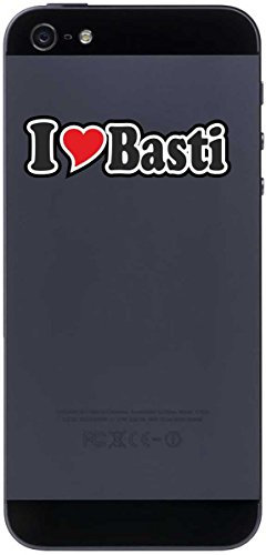 Aufkleber Decal Handyaufkleber Handyskin 70 mm Ich Liebe - I Love Basti - Smartphone Telefon Handy - Sticker mit Namen vom Mann Frau Kind