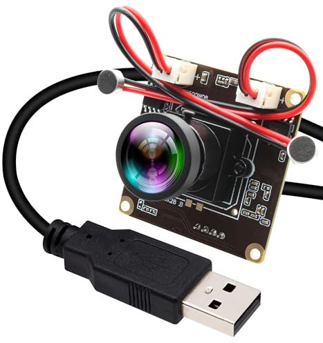 ELP 5MP USB Camera 1944P Dual Microphone USB Camera Module with 120 Degree Lens without Distortion High Speed Surveillance Camera Industrial Camera for Education Medical Teaching Live Streaming