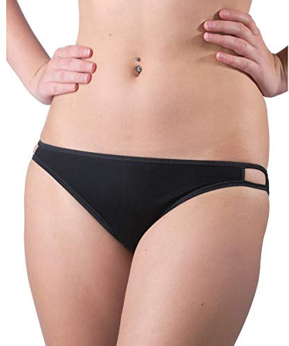HERMKO 5040 Damen Mini-Slip (Brazilian-Style) Cotton/Elastan, Farbe:schwarz, Größe:44/46 (L)