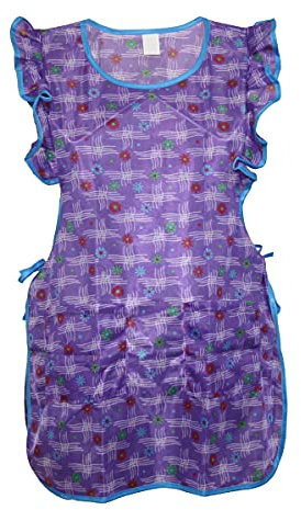 Chasuble Schürze Überwurf Dederon Nylon Nostalgie Rüsche, Größe:XL, Modell:Modell 3