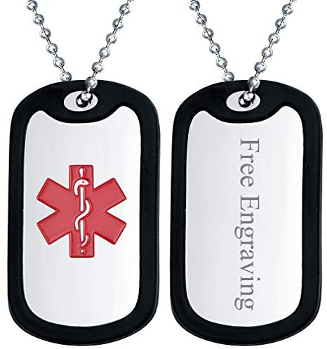 FaithHeart Silber Erkennungsmarke mit Gravur Edelstahl Militärischen Erkennungsmarken mit medizinischem Kreuz für Religiöser Leute