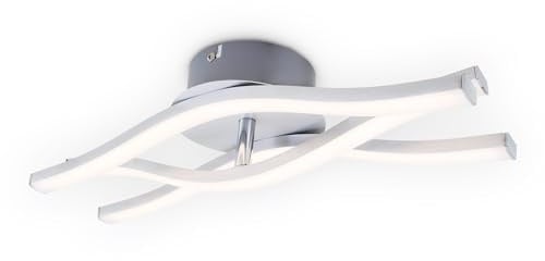 Briloner Leuchten LED Deckenleuchte, Deckenlampe 3-flammig, 18 Watt, 1.440 Lumen, 3.000 Kelvin, Aluminiumfarbig, 365x120x93mm (LxBxH)