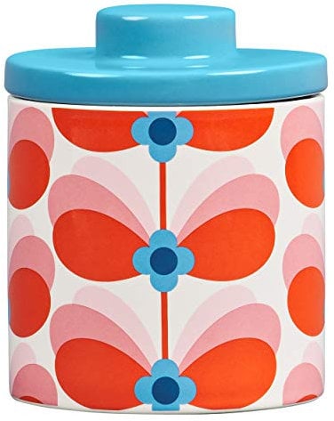 Orla Kiely OK613 Storage Jar-Butterfly Stem Bubble Gum Kitchen, Ceramic