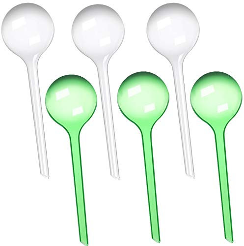 SevenMye Plant Watering Bulbs Automatic Self-Watering Globes Garden Waterer Flower Water Drip Irrigationdevice Self Watering System(White&Green)