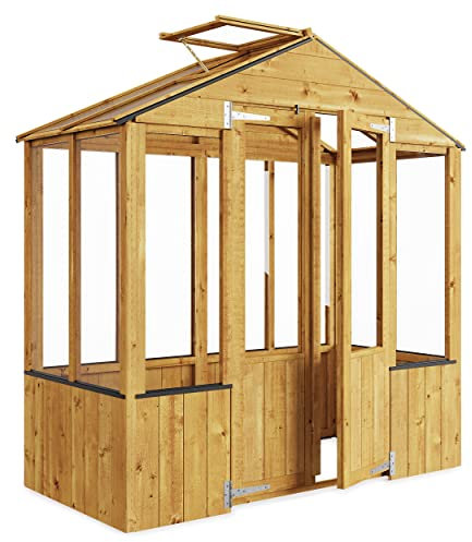 BillyOh Greenhouse Wooden Frame with Air Vent | Clear Wall Glazing | Cold Frame | Garden Plants | Outdoor Storage Shed Lincoln Green House (3 x 6)