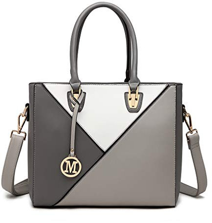 Miss Lulu Handtasche Damen, Taschen PU Leder, Schultertaschen Shopper Tote Bag Handtaschen V-förmiges Design Synthetic Ledertasche Mit Abnehmbarem Schultergurt