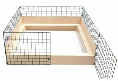 Flexipanel Grande scatola per penne da 1,2 m x 1,2 m, completa di inserto in legno, facile da estendere, da trasformare in penne, gabbie, recinto modulare, ecc
