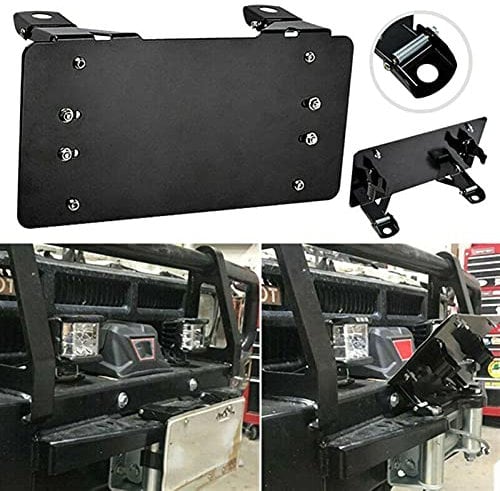 Number Plate Holder Solid Steel Winch Roller For License Plate Mount Bracket Holder 1 (Color : Black)