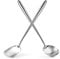 YOSUKATA 17/43.5 cm Wok Spatula and Ladle - Set of 2 Heat-Resistant Wok Tools - Universal Wok Ladle and Spatula - High-Grade Stainless Steel Cooking Utensils and Wok Accessories - Solid Wok Utensils